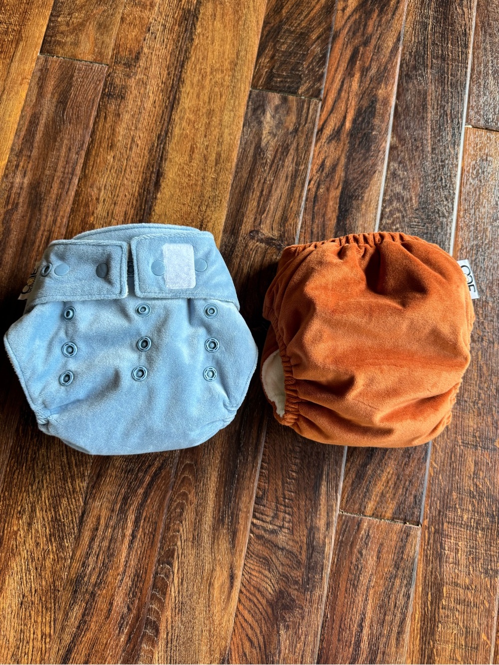 Set of 2 Grovia Buttah All in One Cloth Diapers- Blue & Rust NWOT